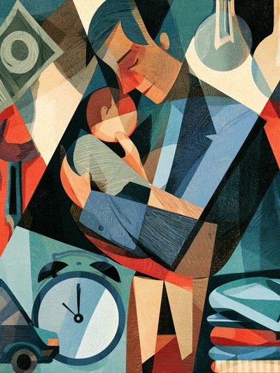 Surreal Geometric Collage Print.