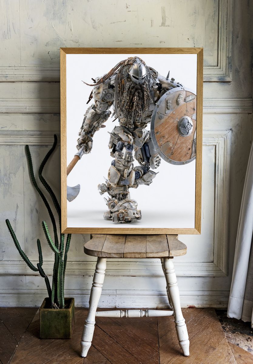 Mechanical Warrior Illustration Poster. room preview