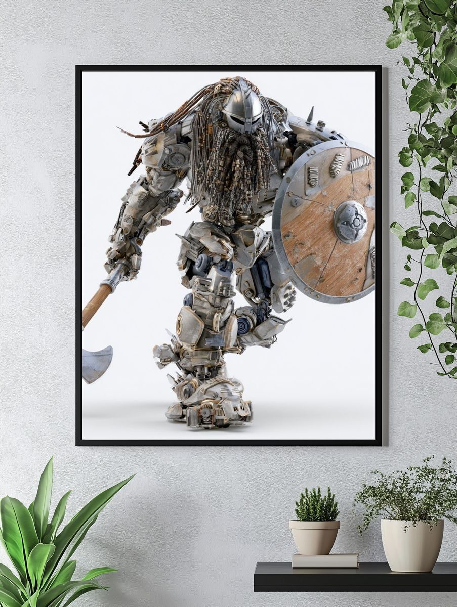 Mechanical Warrior Illustration Poster. — room view 4