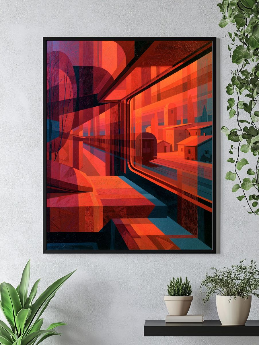 Abstract Cityscape Geometry Poster. — room view 4