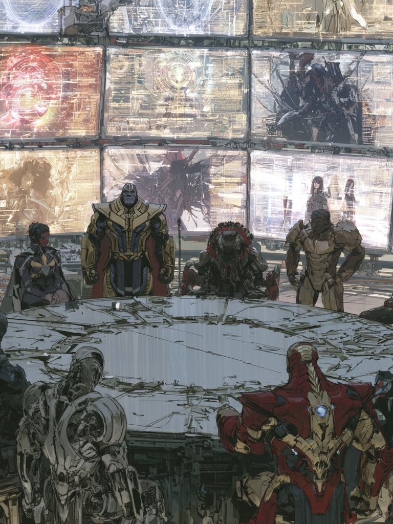 Superhero Council Digital Art Poster. poster detail