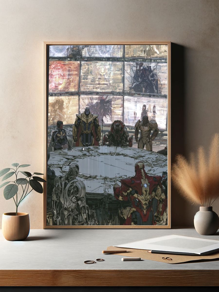 Superhero Council Digital Art Poster. — room view 2