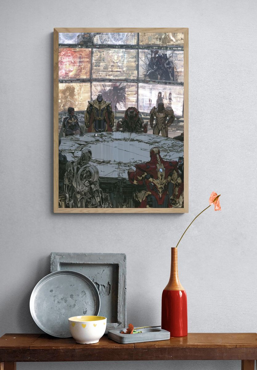 Superhero Council Digital Art Poster. — room view 3