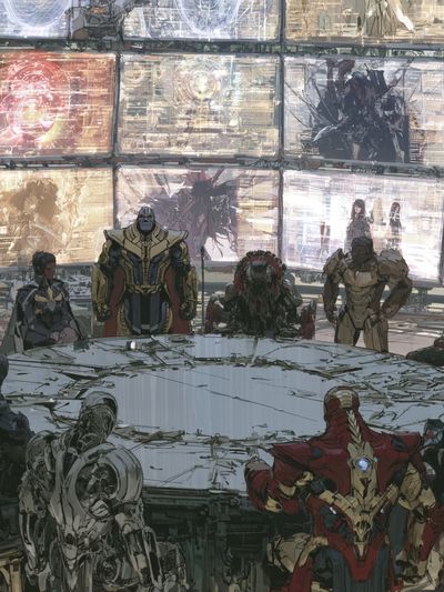 Superhero Council Digital Art Poster. poster