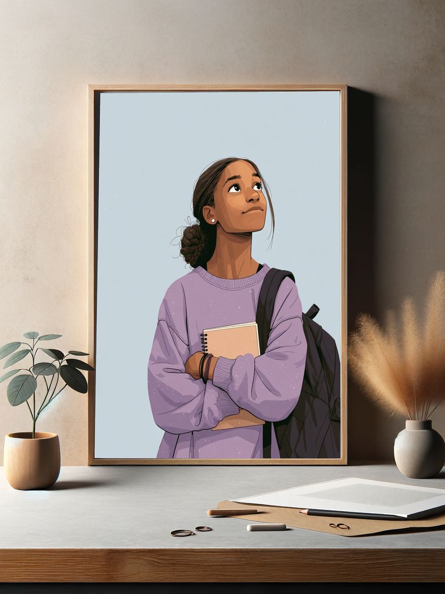 Student Portrait Illustration Poster. — room view 2