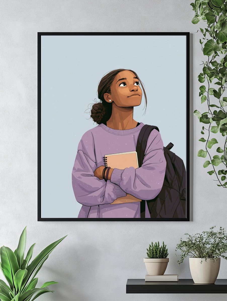 Student Portrait Illustration Poster. — room view 4