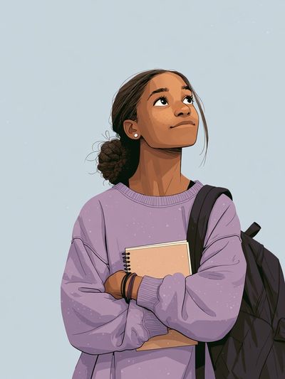 Student Portrait Illustration Poster. poster print