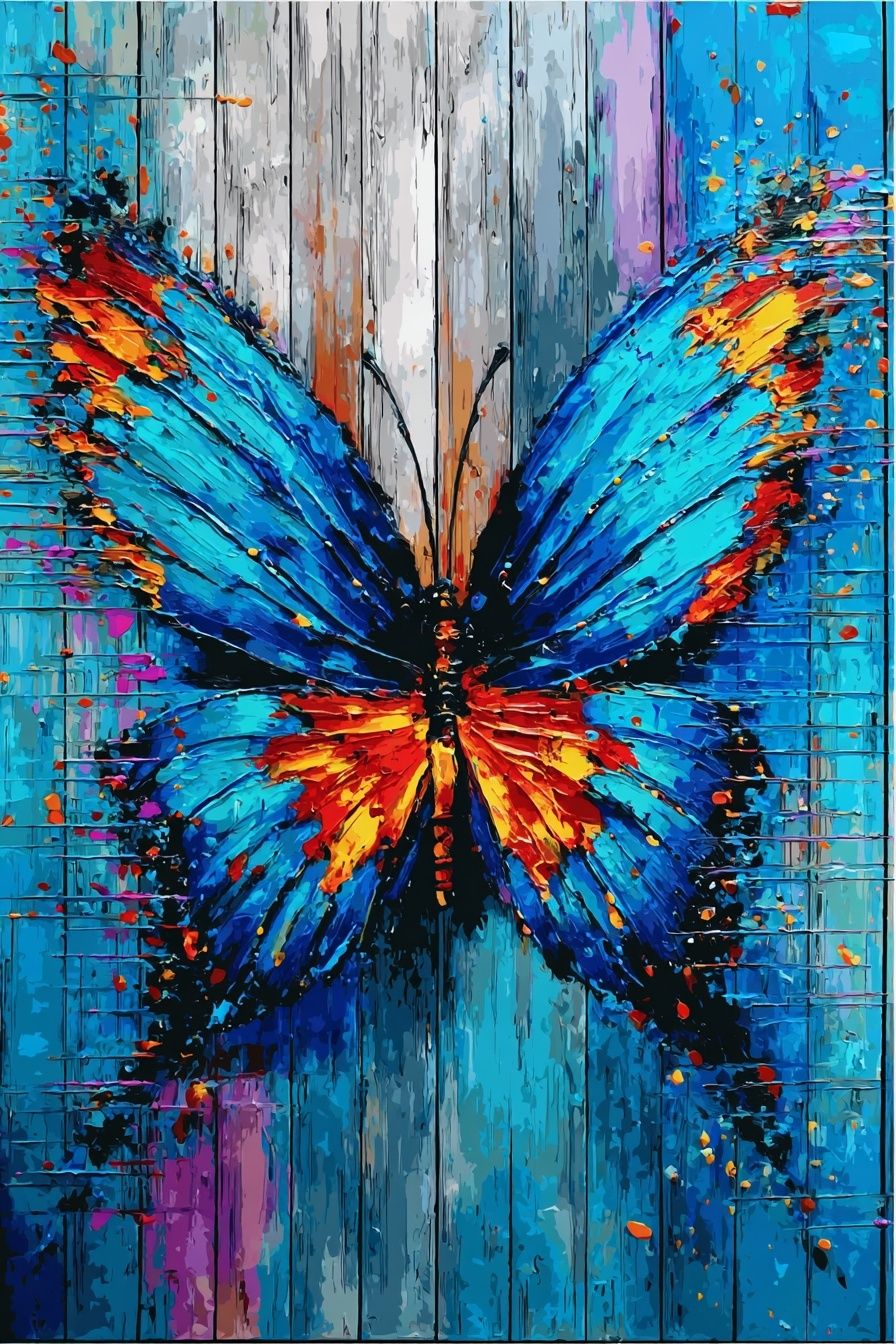 Colorful Butterfly Abstract Print. poster detail
