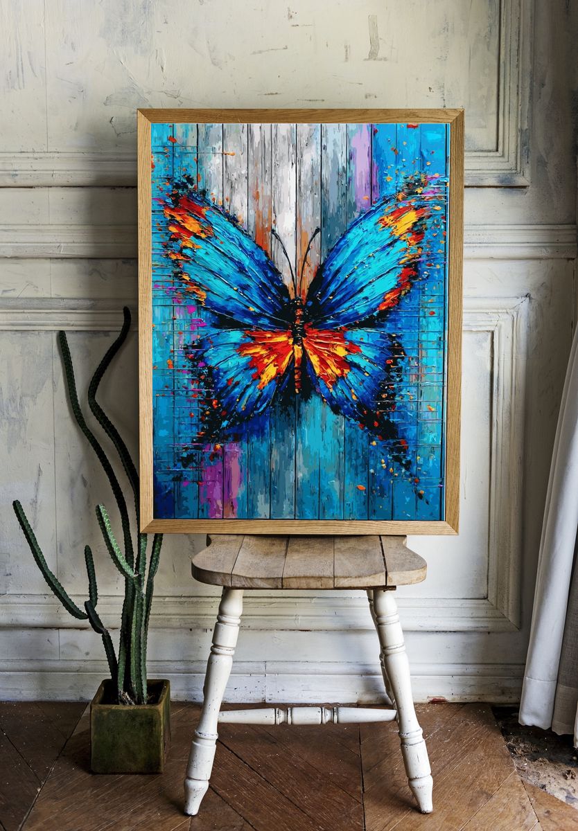 Colorful Butterfly Abstract Print. — room view 1
