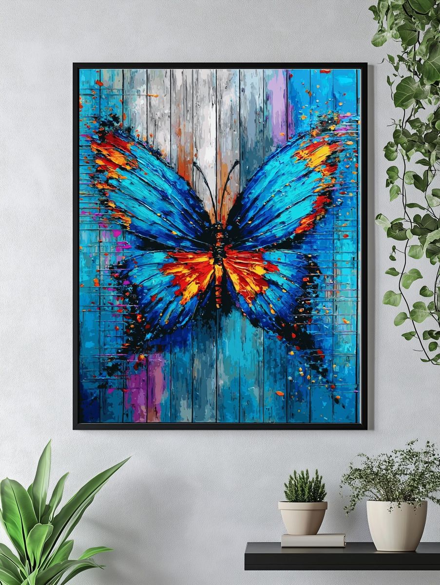 Colorful Butterfly Abstract Print. — room view 4