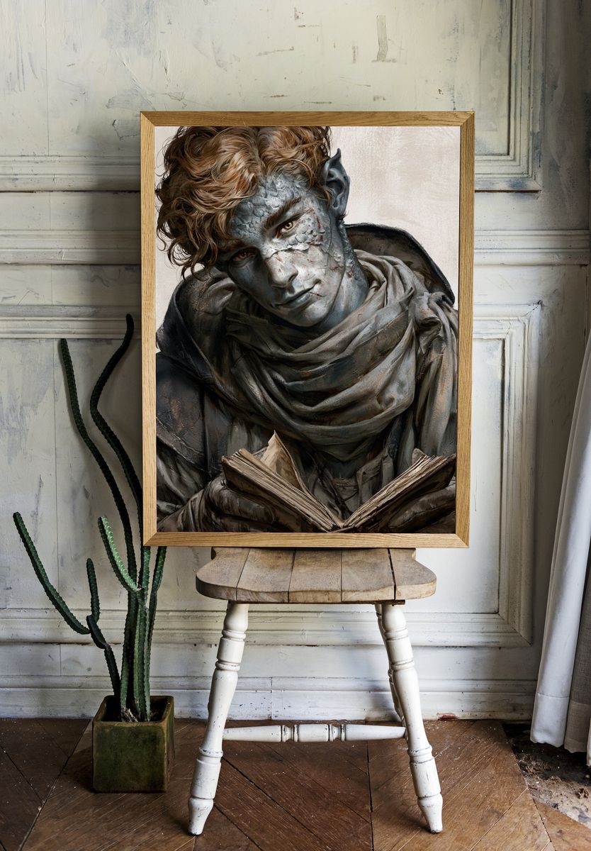 Gothic Reader Portrait Print. room preview