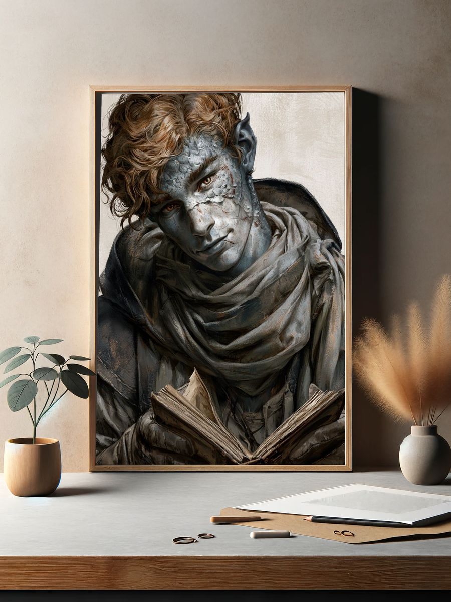 Gothic Reader Portrait Print. — room view 2