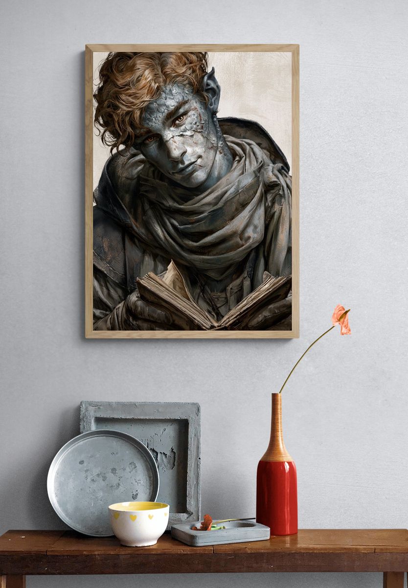Gothic Reader Portrait Print. — room view 3