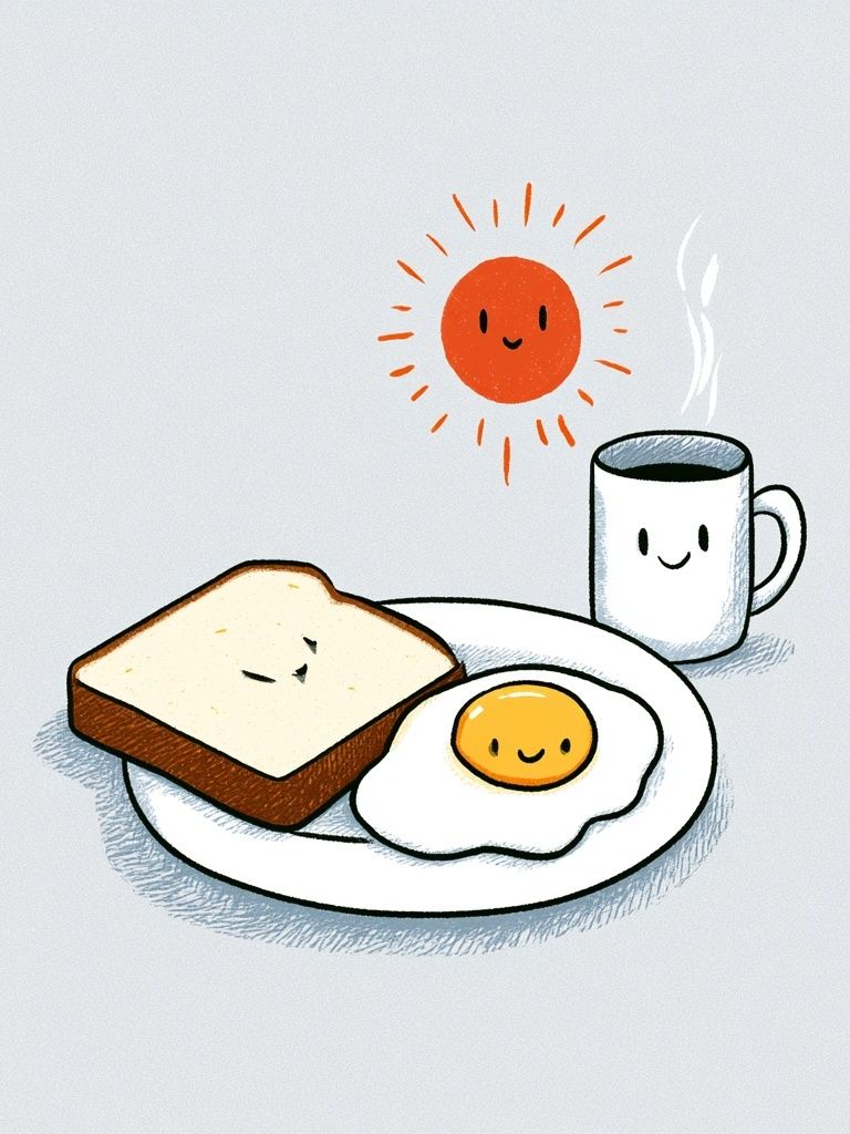 Cute Breakfast Illustration Poster. poster — illustration art