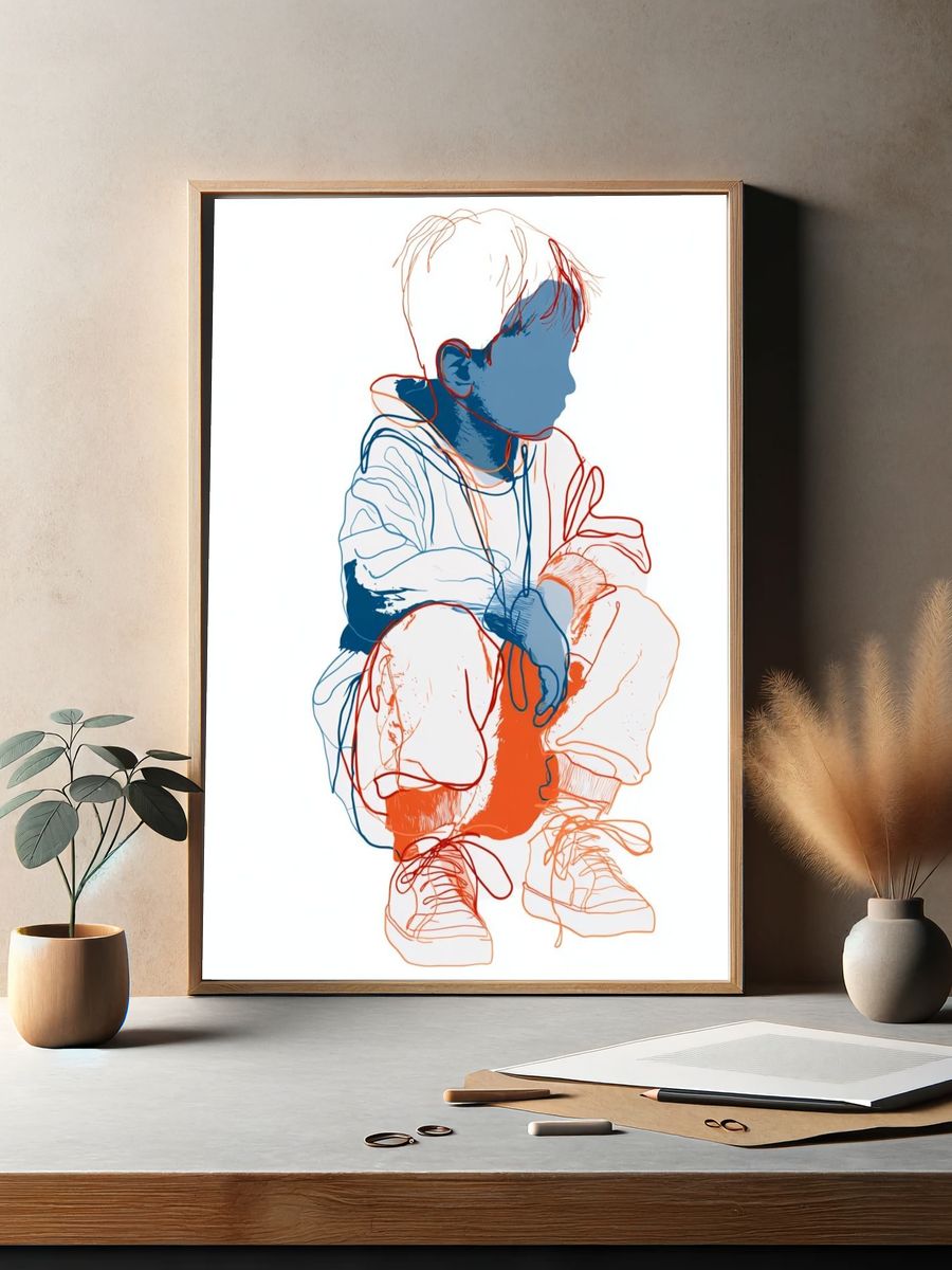 Creative Desk Overhead Illustration Poster. — room view 2