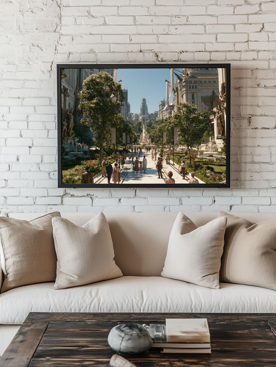 Futuristic Grand Plaza Architecture Print. — room view 1
