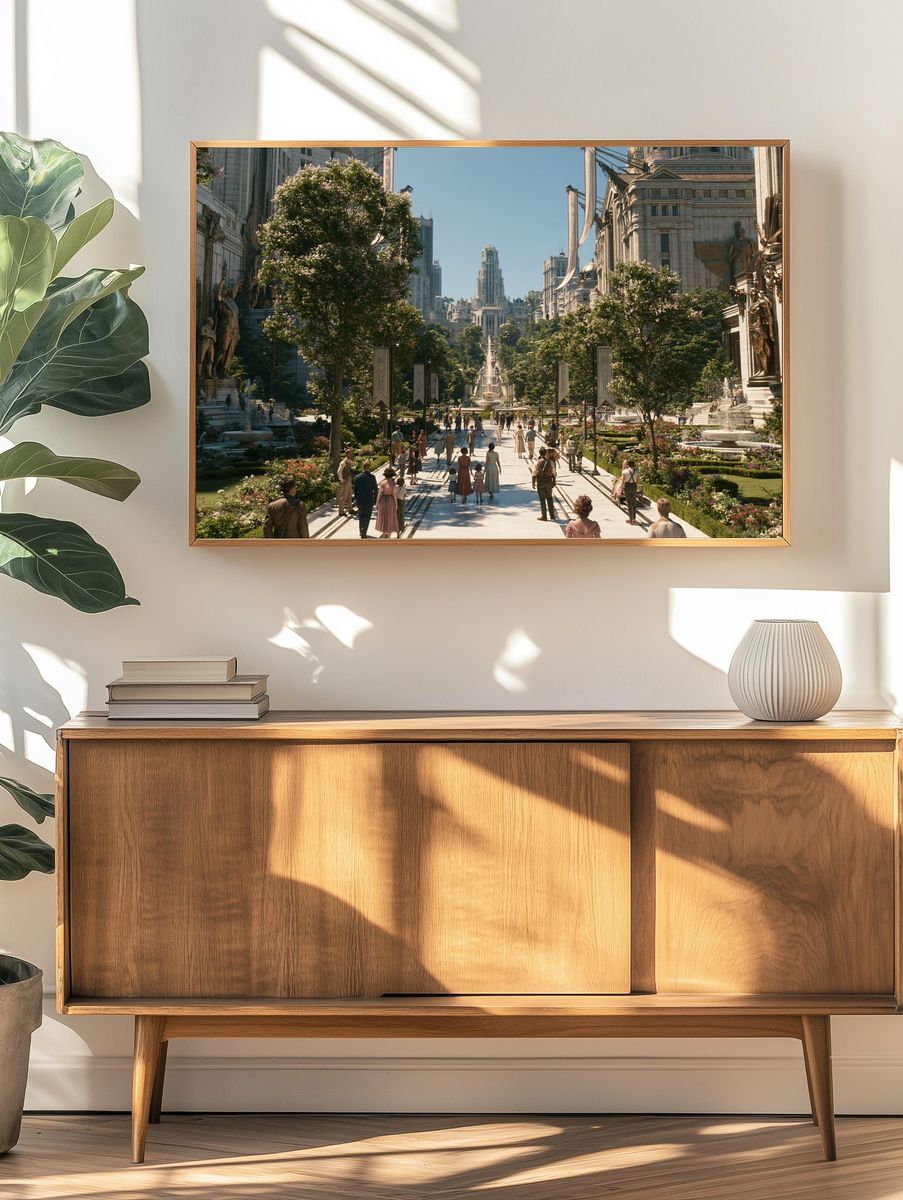 Futuristic Grand Plaza Architecture Print. — room view 3