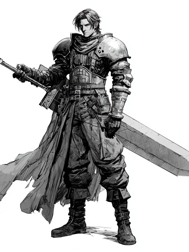 Armored Sword Warrior Illustration Poster. poster — illustration art