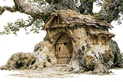 Enchanted Treehouse Watercolor Print.