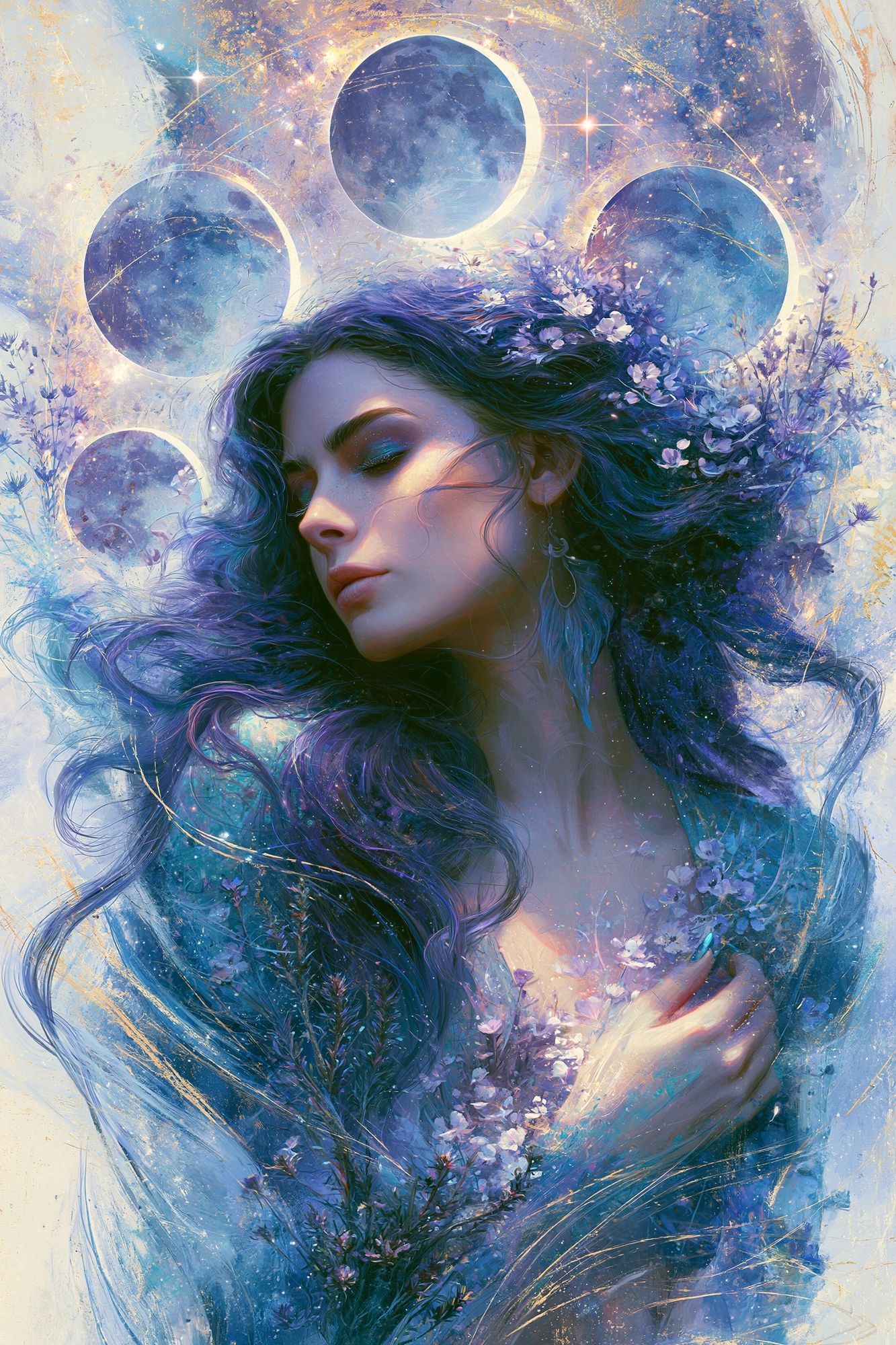 Celestial Woman Digital Art Poster. poster — illustration art