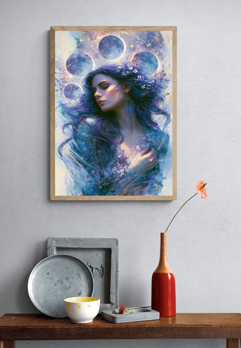 Celestial Woman Digital Art Poster. — room view 3