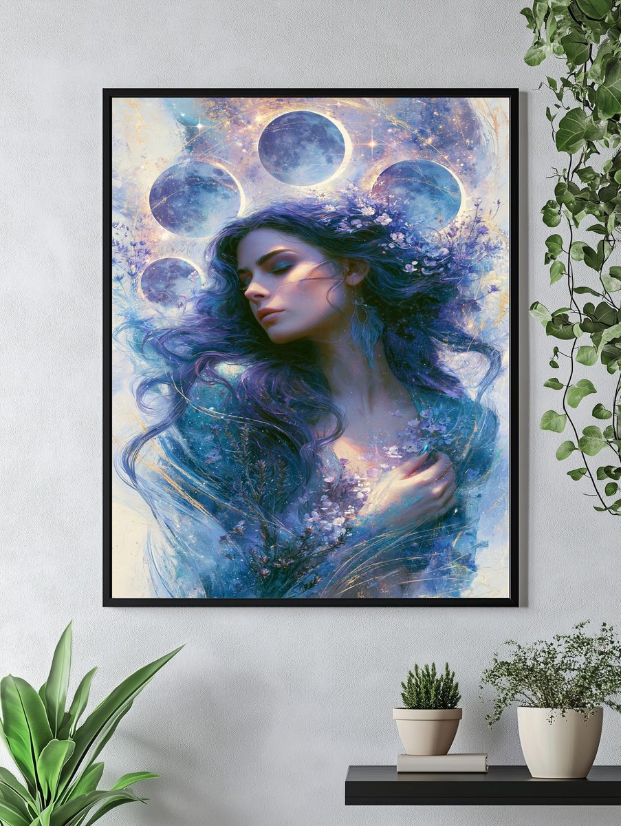 Celestial Woman Digital Art Poster. — room view 4