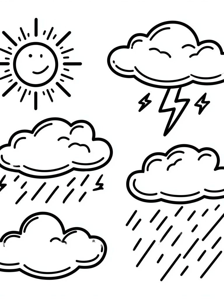 Weather Icons Illustration Poster. poster — illustration art
