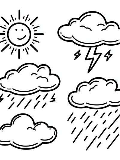 Weather Icons Illustration Poster.