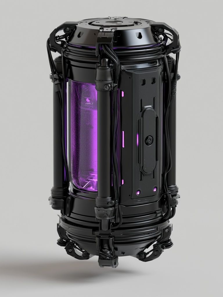 Futuristic Cryo Capsule Illustration Poster. poster — illustration art