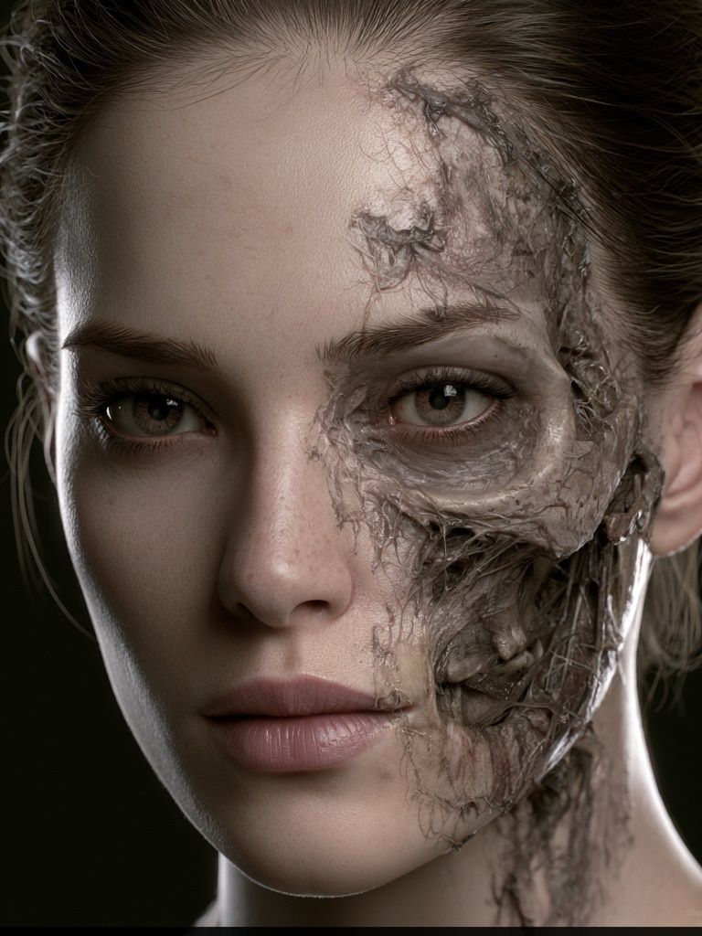 Cyborg Woman Portrait Print. poster detail