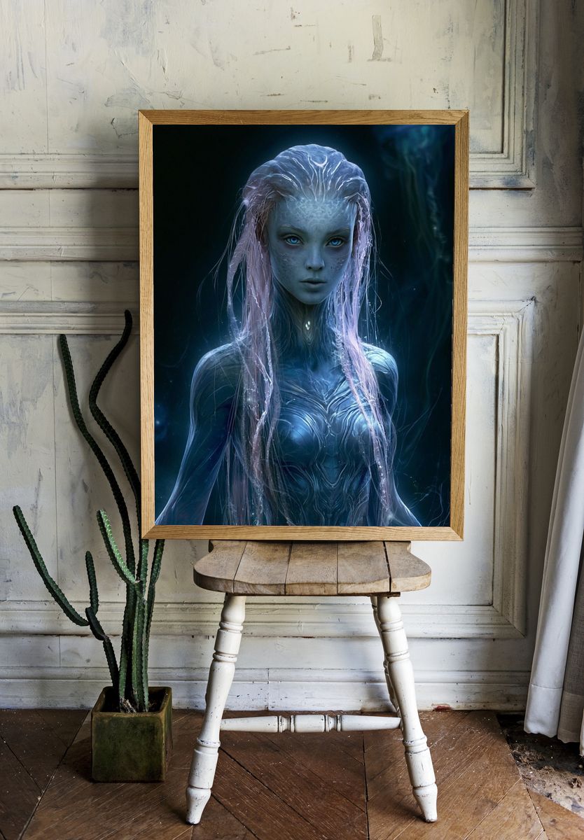 Alien Siren Digital Art Poster. room preview