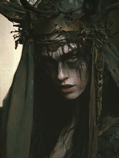 Dark Forest Queen Portrait Print.