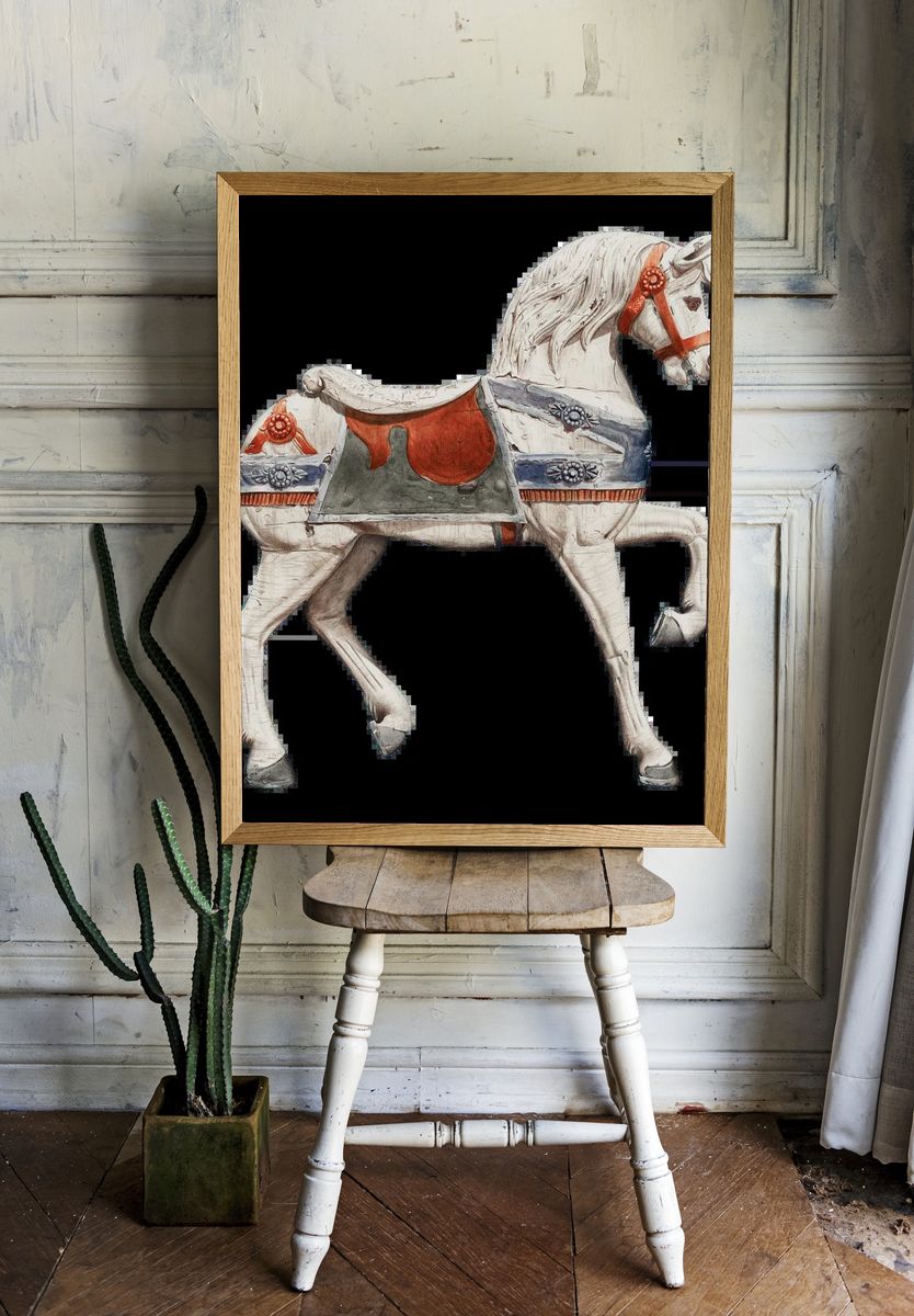 Pirate Shark Cartoon Poster. room preview