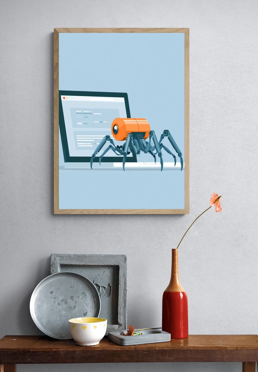 Mystic Leopard Woman Illustration Poster. — room view 3