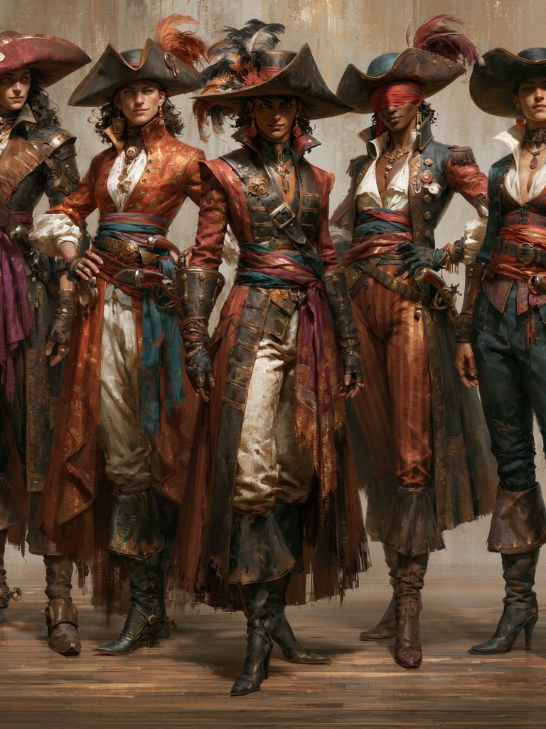 Pirate Crew Digital Art Poster. poster detail