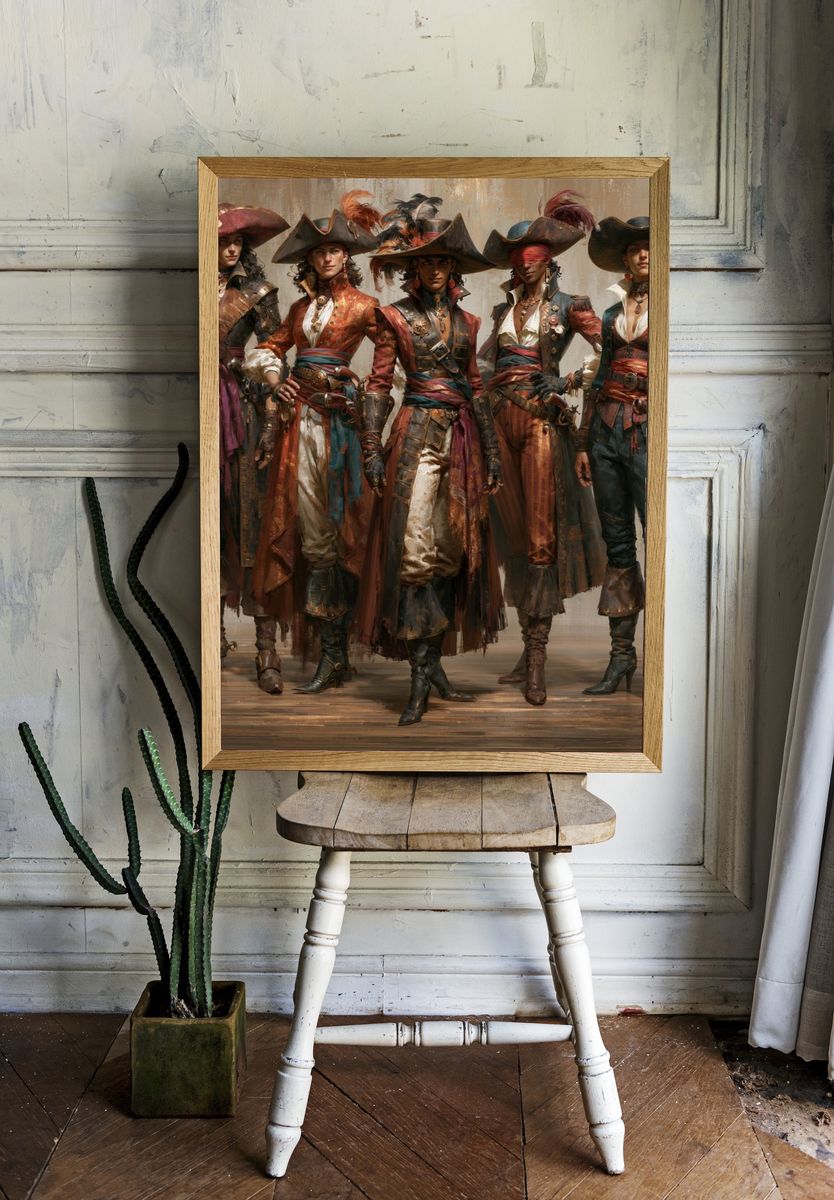 Pirate Crew Digital Art Poster. room preview
