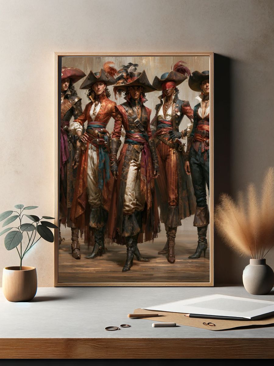 Pirate Crew Digital Art Poster. — room view 2