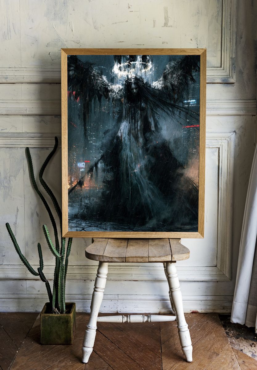 Dark Angel Cyberpunk Poster. room preview