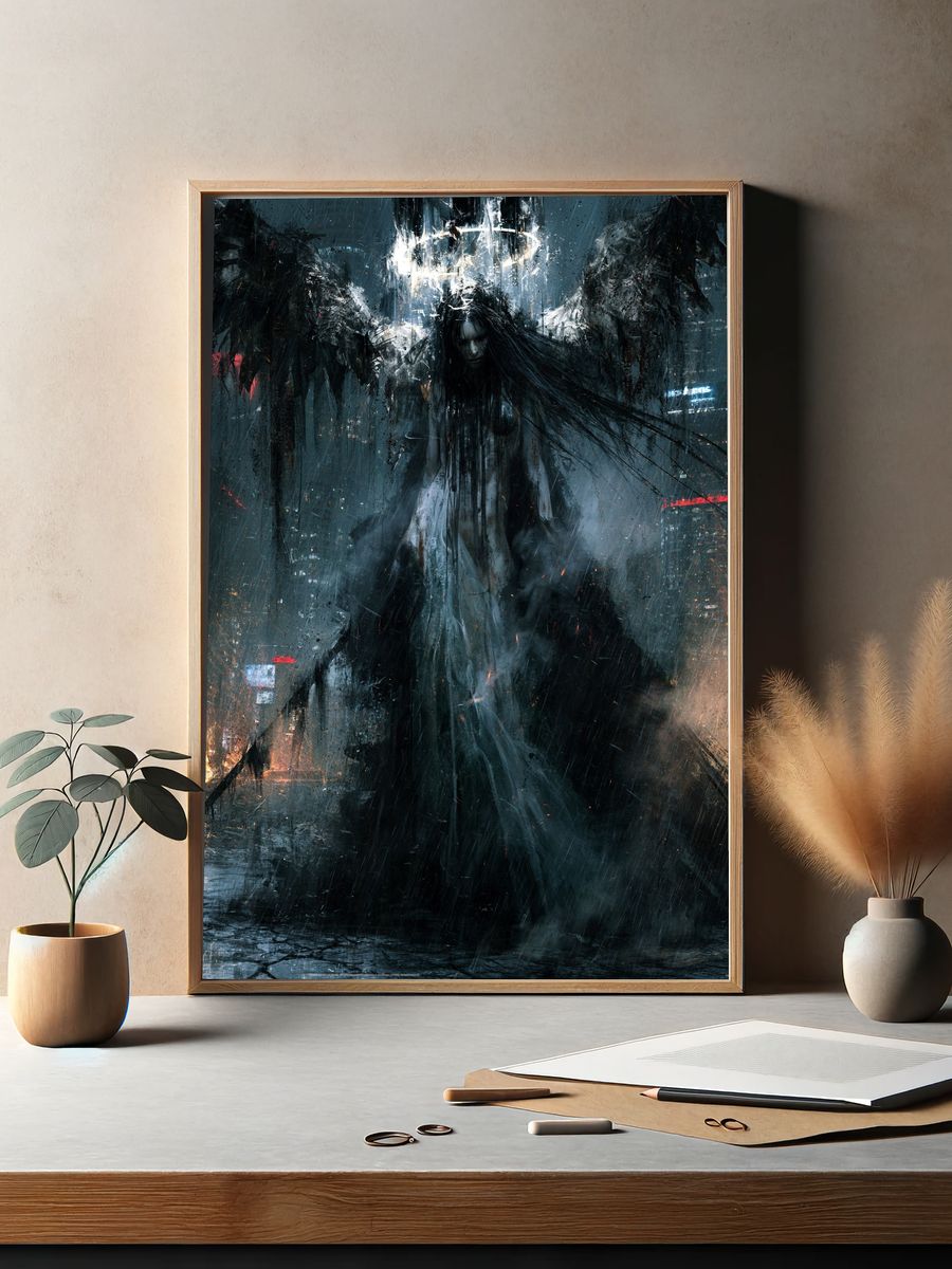 Dark Angel Cyberpunk Poster. — room view 2