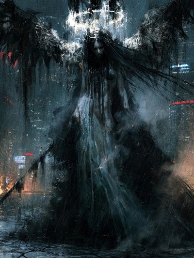 Dark Angel Cyberpunk Poster. poster