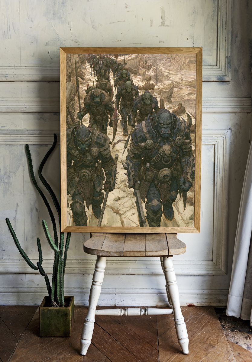 Orc Warband Marching — Fantasy Print. — room view 1