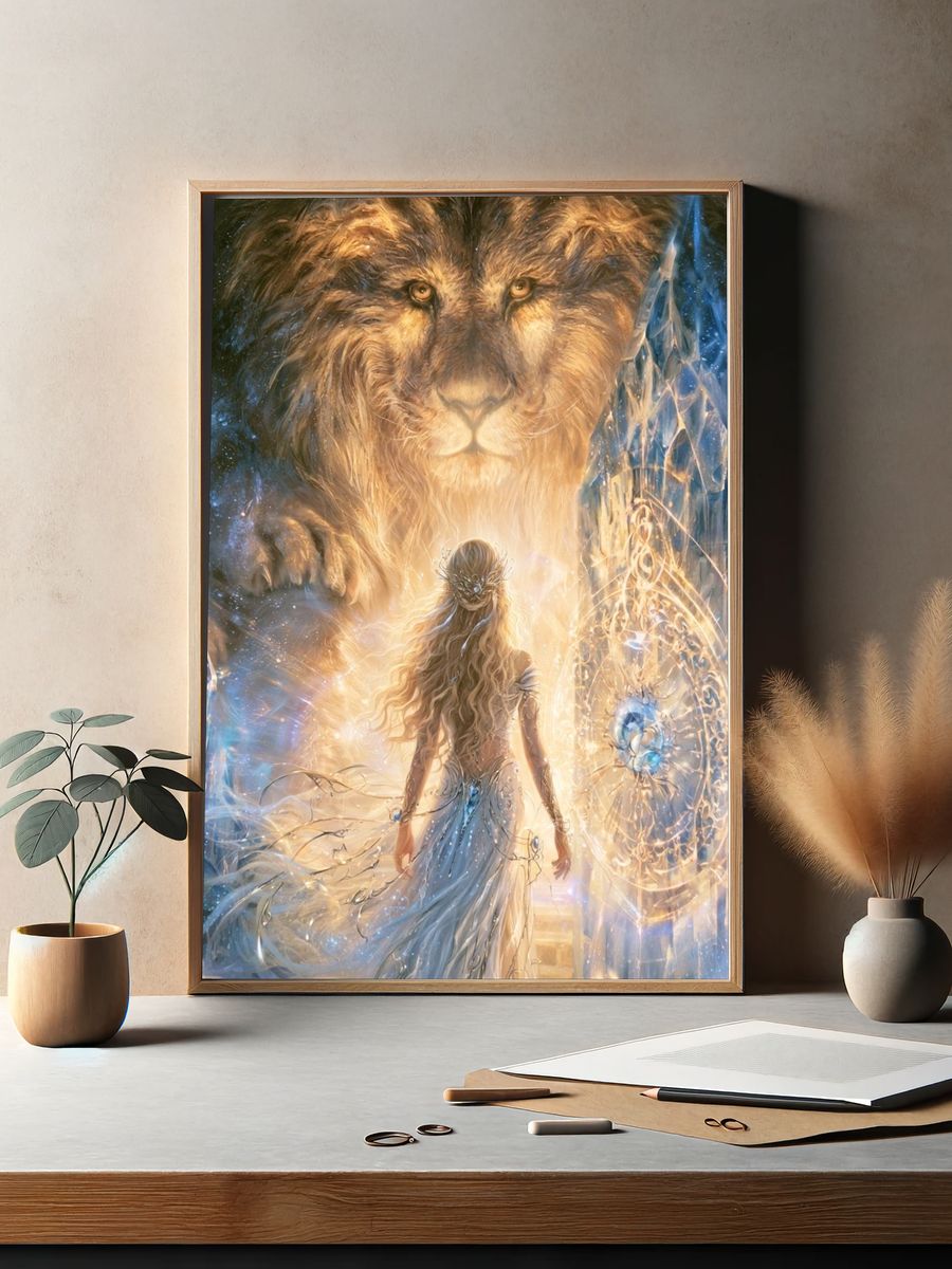 Lion Guardian Fantasy Illustration Poster. — room view 2