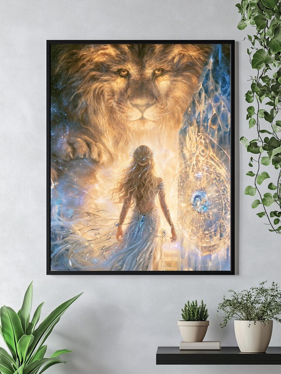 Lion Guardian Fantasy Illustration Poster. — room view 4