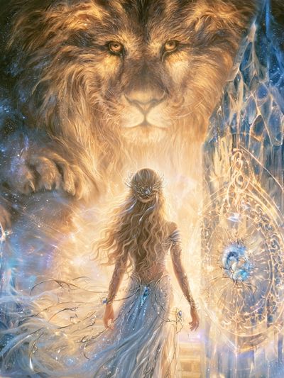 Lion Guardian Fantasy Illustration Poster.
