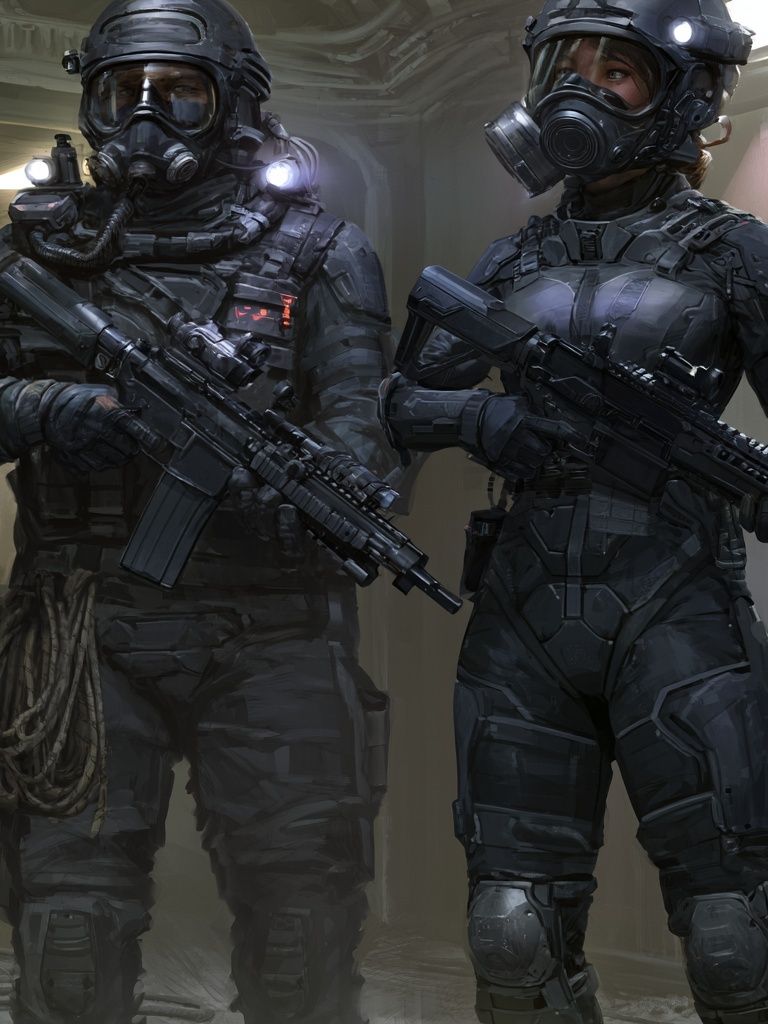 Tactical Sci-Fi Soldiers Poster. poster — illustration art