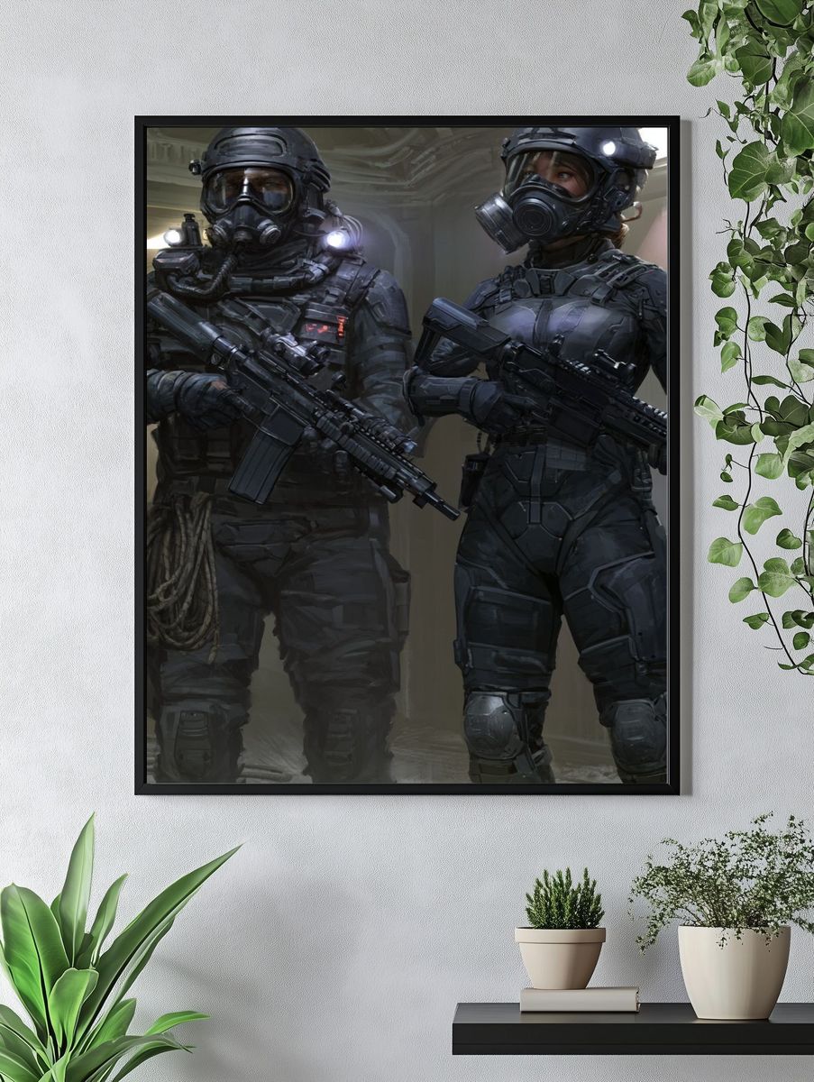 Tactical Sci-Fi Soldiers Poster. — room view 4