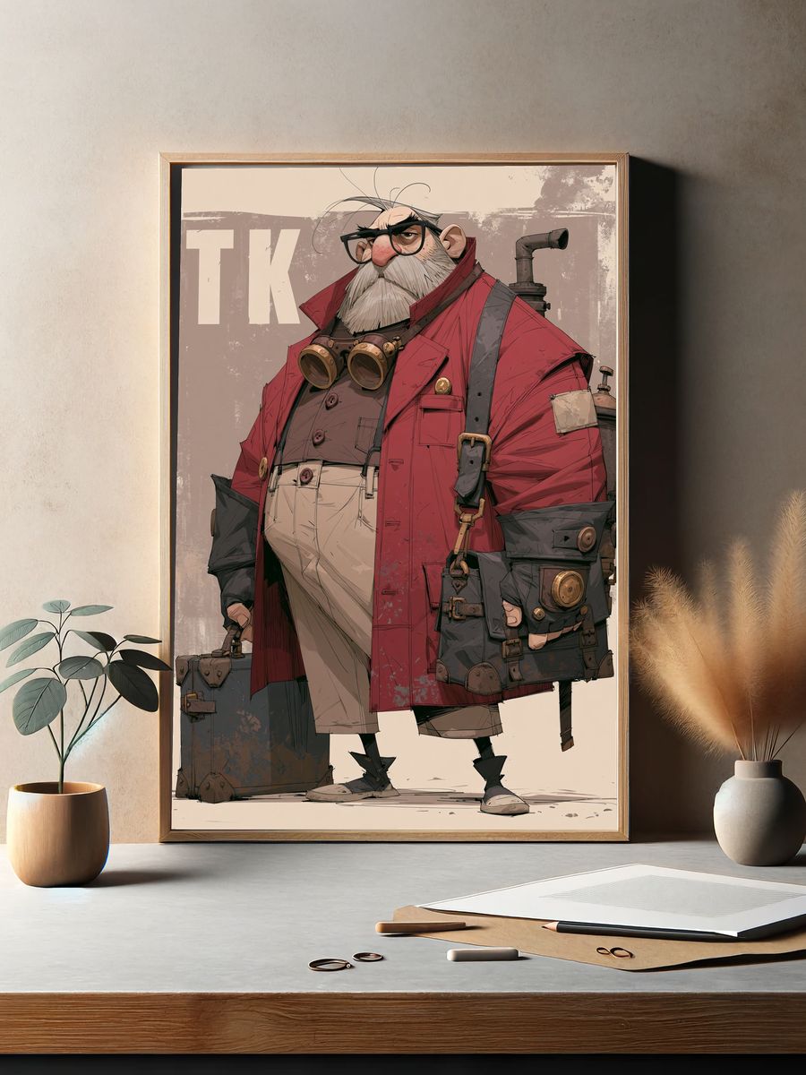 TK Steampunk Character Poster. — room view 2