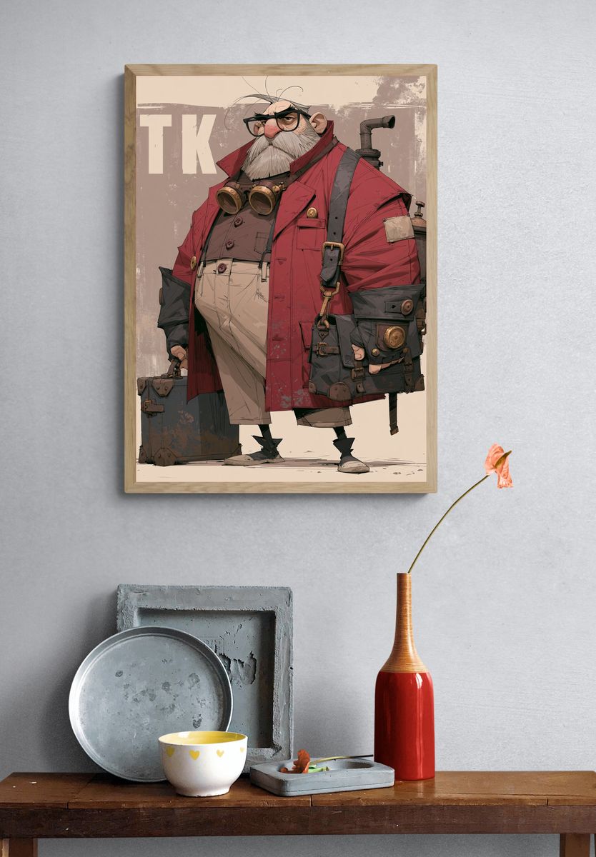 TK Steampunk Character Poster. — room view 3