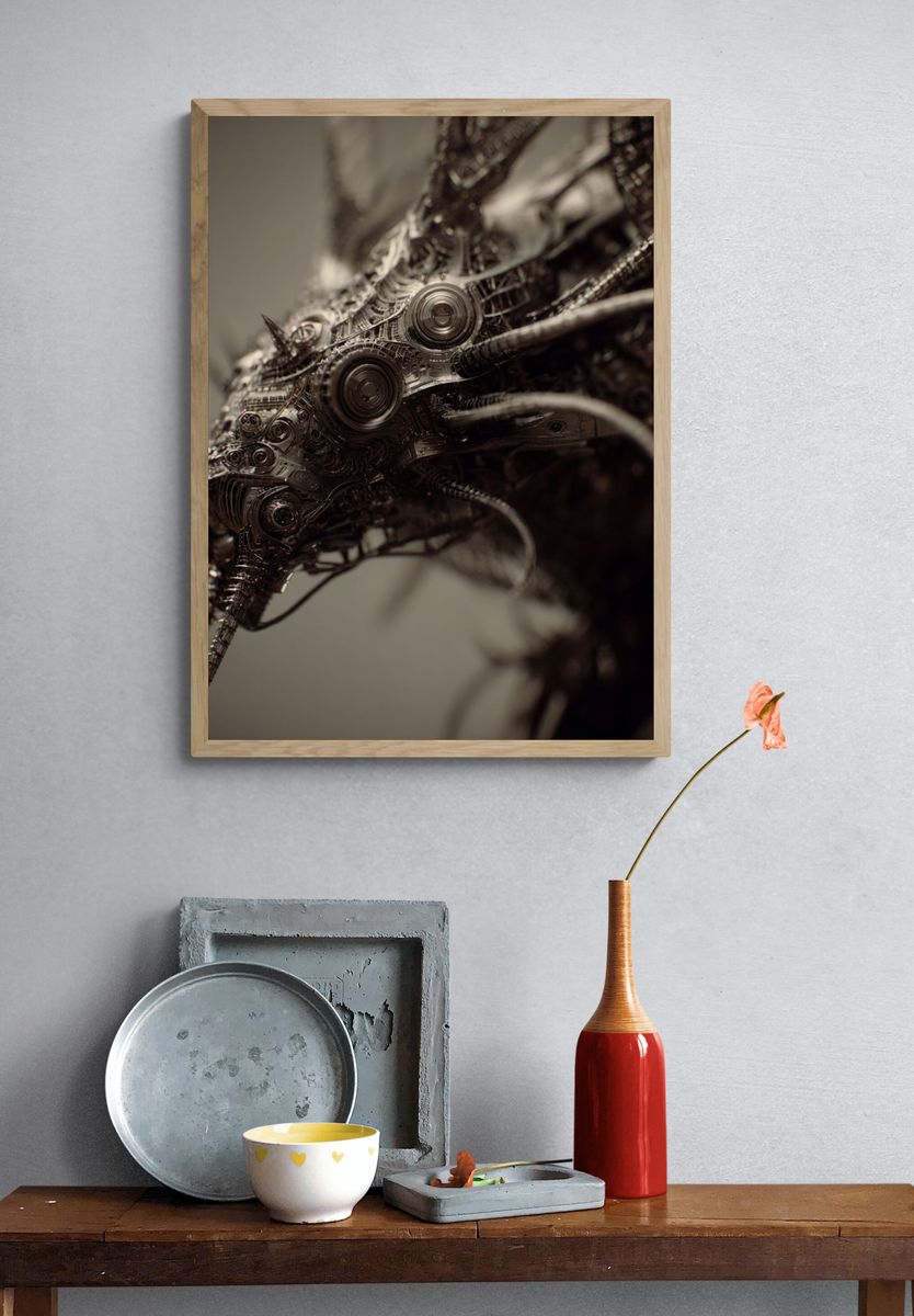 Mechanical Creature Portrait Print. — room view 3