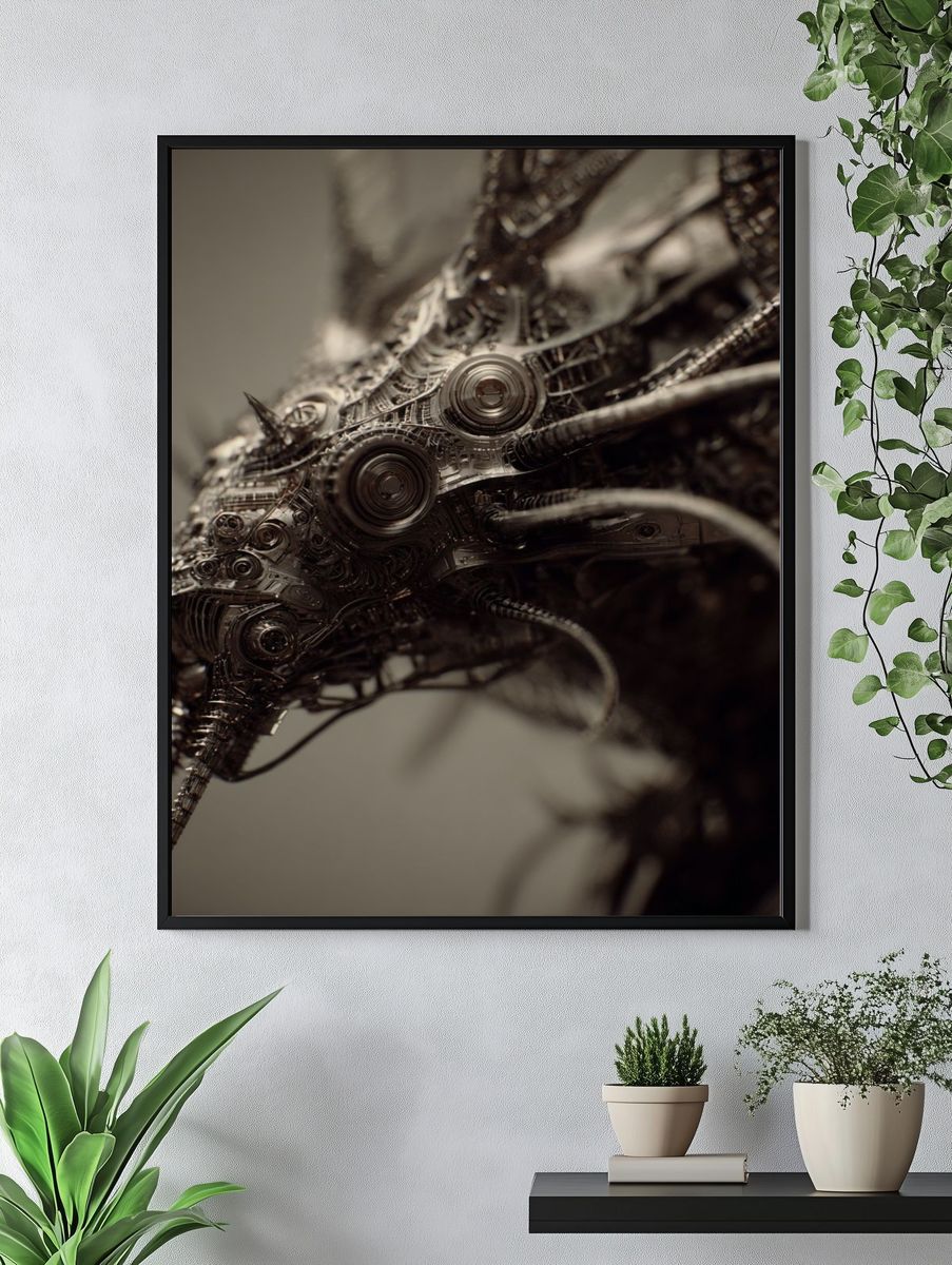 Mechanical Creature Portrait Print. — room view 4